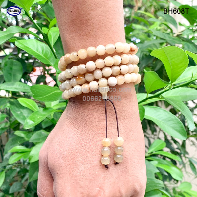 Chuỗi vòng tay/cổ 2 trong 1 với 108 hạt/8mm bằng sừng Trâu và Sừng bò Châu Phi (Đủ màu) BH608 - phong thủy - Tĩnh Tâm 