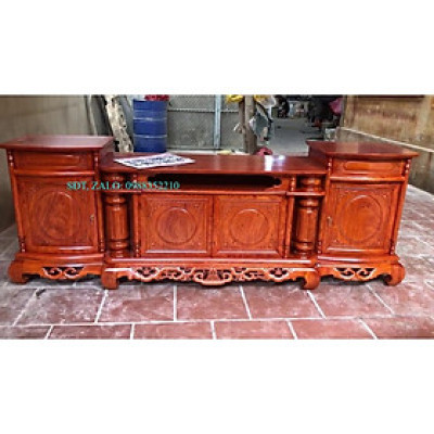 Kệ tivi cột nho gỗ hương đá