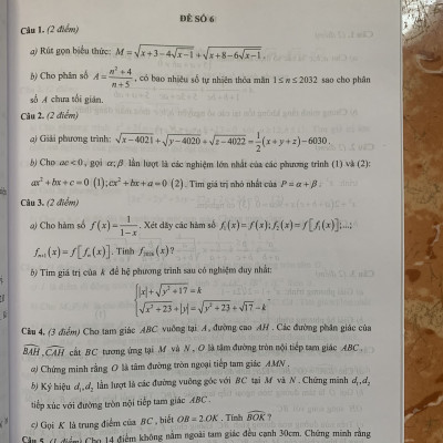 Bộ đề ôn luyện thi vào lớp 10 THPT chuyên môn Toán