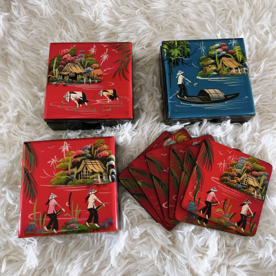 Lót ly sơn mài Thanh Bình Lê đa dạng mẫu mã màu sắc