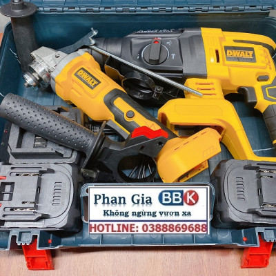 Bộ Combo Máy Khoan Bê Tông Và Máy Cắt Cầm Tay Dùng Pin 15 Cell 199V Lõi Đồng - Động Cơ Không Chổi Than - Bảo Hành 1 Năm