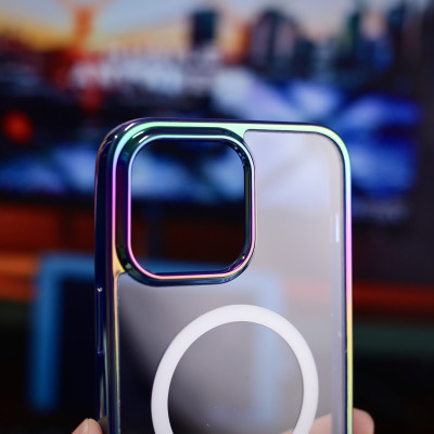 Ốp lưng từ tình viền TPU mạ crom cho iPhone 14 Pro Max / 15 Pro Max / iP 14 Pro / 15 Pro hiệu X-Level Streamer Rainbow - Thiết kệ mặt lưng PC chống ố, lực hút nam châm mạnh mẽ, thiết kế sang trọng - Hàng nhập khẩu