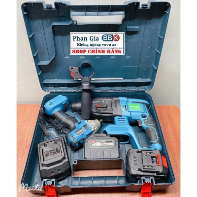 Combo 2Món  Máy khoan bê tông & Chuyên Vít Pin 15Cell-Động cơ từ mạnh mẽ.