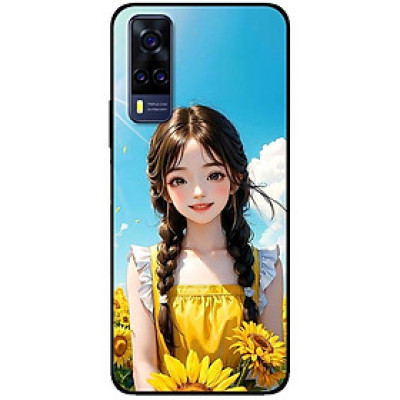 Ốp lưng cho Vivo V23e - Y31 - Y51 - Y55 - Y55s - Y55 2022 - Mỹ Nữ Hoa Hướng Dương - Hàng Chính Hãng