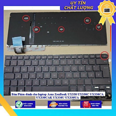 Bàn Phím dùng cho laptop Asus ZenBook UX330 UX330C UX330CA UX330CAK UX330U UX330UA  - MÀU ĐỒNG - CÓ ĐÈN - Hàng Nhập Khẩu New Seal