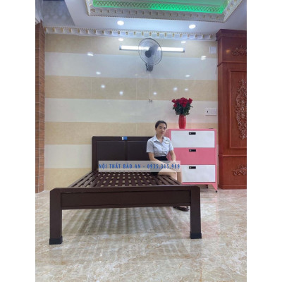 Giường sắt khung hộp kiểu mới bọc simili - Kích thước 1mx2m - Giao hàng nhanh HCM