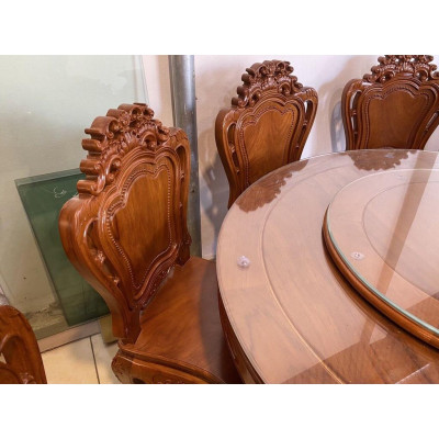 Bộ bàn ăn gỗ gõ cao cấp