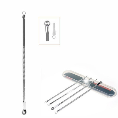 Dụng Cụ Lấy Mụn / Bộ 4 Cây Lấy Mụn 8 Đầu Kèm Hộp Tiện Lợi