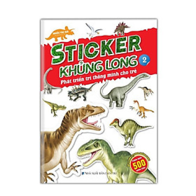 Sách - Sticker Khủng Long Phát Triển Trí Thông Minh Cho Trẻ - Tập 2 - 8 Trang Sticker - Minh Thắng