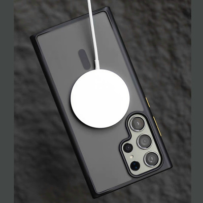 Ốp lưng nhám sạc từ tính cho Samsung Galaxy S23 Ultra hiệu Likgus PC Ultra-thin Frosted Magnetic Case - mặt lưng nhám mờ chống bám bẩn, gờ bảo vệ Camera 0.5mm  - Hàng nhập khẩu