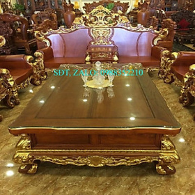 Bàn ghế Hoàng Gia Đại Gỗ Hương Đá Dát Vàng