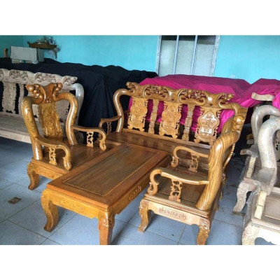 bộ bàn ghế quốc đào tay 12 gỗ lim nam phi