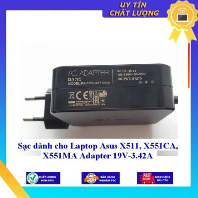 Sạc dùng cho Laptop Asus X511 X551CA X551MA Adapter 19V-3.42A - Hàng Nhập Khẩu New Seal