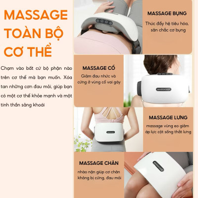 Máy Massage Bụng tan Mỡ, Đai Massage Đánh Tan Mỡ Bụng Cao Cấp Có Đèn Hồng Ngoại Tích Hợp Đá Nóng Hymalaya Giúp tan Mỡ