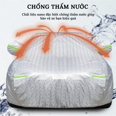 Bạt trùm phủ ô tô xe hơi 3 lớp tráng nhôm cao cấp chống xước chống nắng mưa chống bụi bẩn bảo vệ xe 4 chỗ 5 chỗ 7