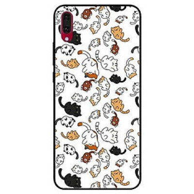 Ốp lưng dành cho Huawei P30 - P30 Lite - Y7 Pro - Y9 2019 mẫu Họa Tiết Mèo Nền Trắng