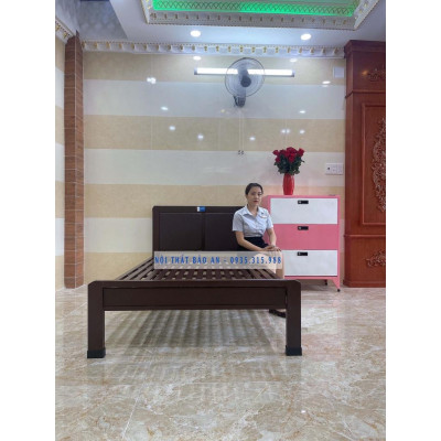 Giường sắt khung hộp kiểu mới bọc simili - Kích thước 1mx2m - Giao hàng nhanh HCM