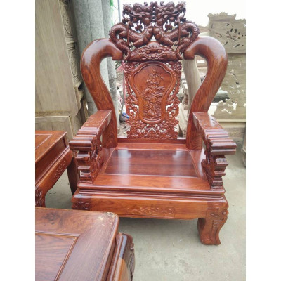 Bộ Bàn Ghế Đồng Kỵ Rồng Bát Tiên Gỗ Hương Vân