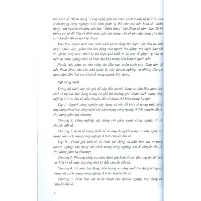 Sách - Kinh Tế Xây Dựng Với Cách Mạng Công Nghiệp 4.0 Và Chuyển Đổi Số - Tập 3 (Sách Chuyên Khảo) 