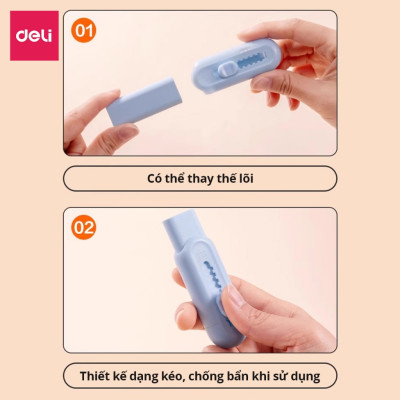 Gôm Tẩy Chì Khổng Lồ Dạng Kéo Deli - Không Dính Tay, Không Bụi Bẩn Tiện Dụng Cho Học Sinh - Màu Ngẫu Nhiên
