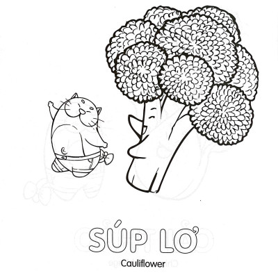 Tô Màu Cùng Mèo Thông Thái - Song Ngữ Việt-Anh - Rau Củ (Dành Cho Trẻ Từ 3-5 Tuổi)