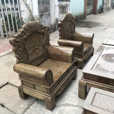 Bộ bàn ghế Khổng Minh Gia Cát Lượng gỗ Mun Đuôi Công