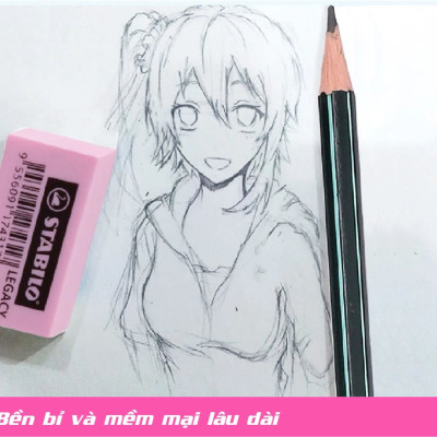 Combo gôm màu nhỏ STABILO Legacy - Bộ 3 viên màu xanh lá (ER183G-C3)