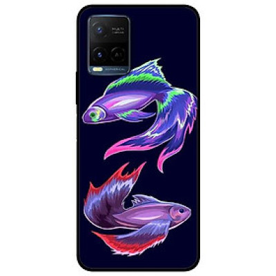 Ốp lưng dành cho Vivo Y21 - Vivo Y21s mẫu Cặp Đôi Cá Tím