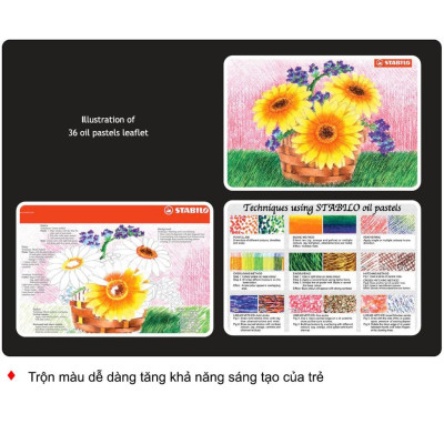 Bộ 2 Vỉ bút chì sáp STABILO Triangular Oil Pastels 12 cây + 24 cây (OP26-C2)