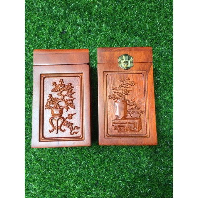 Hộp đựng trà đục tứ quý gỗ hương cao cấp