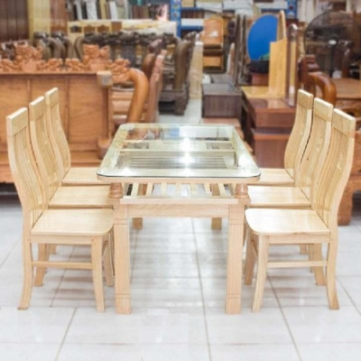Bộ Bàn Ăn 2 Tầng Gỗ Sồi Nga