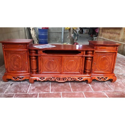 Kệ tivi cột nho gỗ hương đá