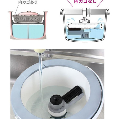 Bộ chổi lau nhà lốc xoáy 360 độ Azuma Nhật Bản - Trắng