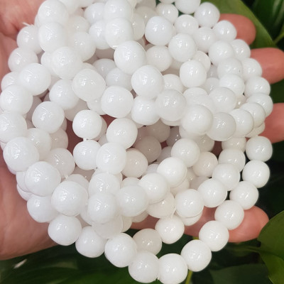 Vòng Tay Nữ Đá Ngọc Hoà Điền TRẮNG bầu Tự Nhiên Size 9li5 đẹp Màu Trắng sáng Nữ mệnh Kim Thủy Mang năng lượng tích cực may mắn tài lộc tốt công việc đeo đẹp xinh tay ạ