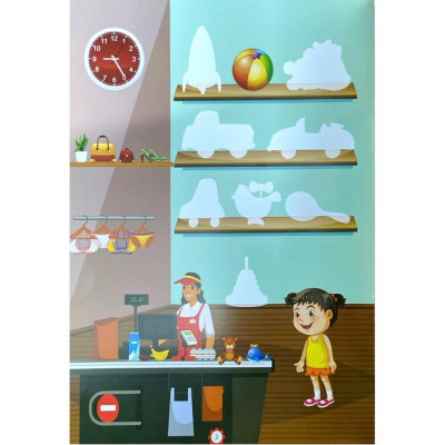 Sách - Bóc Dán Decal Thông Minh Sticker Đồ Hàng Cửa Hàng Đồ Chơi Dành Cho Bé - Hồng Ân