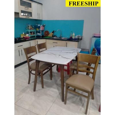 Bộ bàn ăn vân giả đá cao cấp sang trọng giá rẻ tại xưởng