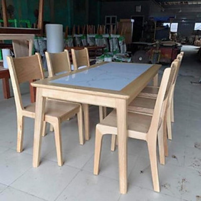 Hàng HOT GIÁ SỈ Bàn ăn sồi mặt đá 1m6