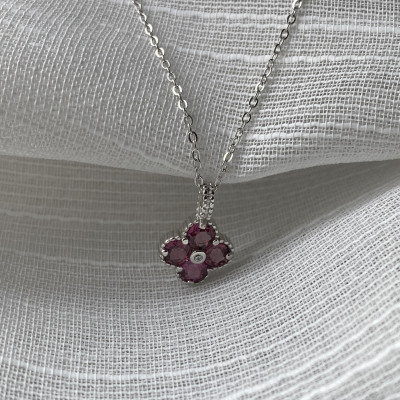 Set Dây Chuyền Đính Đá Garnet thiên nhiên (M0255) - MOON Jewelry