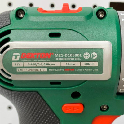 MÁY KHOAN VÍT DÙNG PIN 21V 50Nm SỬ DỤNG CHÂN PIN PHỔ THÔNG DEKTON M21-D1050BL - HÀNG CHÍNH HÃNG