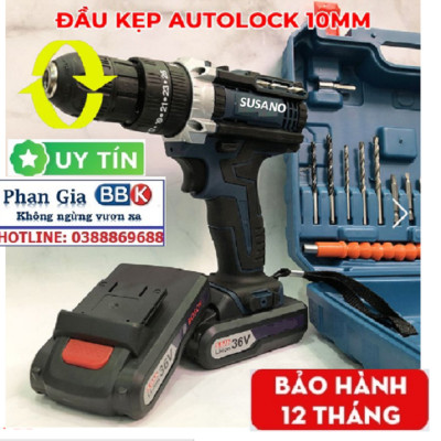 MÁY KHOAN PIN CAO CÁP SUSANO 36V + TẶNG BỘ PHỤ KIỆN 24 MÓN