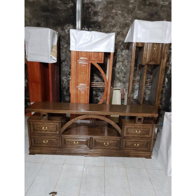 Kệ tivi kiểu vòm gỗ sồi m8, 2m,2m2