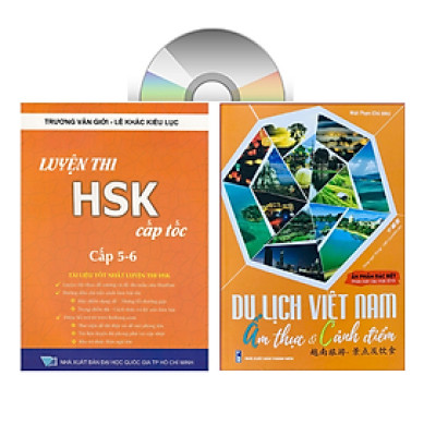 Sách - Combo: Luyện thi HSK cấp tốc tập 3 (tương đương HSK 5+6 kèm CD) + Du lịch Việt Nam ẩm thực và cảnh điểm có phiên âm có mp3 nghe +DVD tài liệu