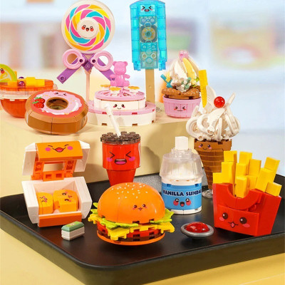 Đồ chơi - QMAN - 35012 Bộ đồ chơi xếp hình mô hình Burger Kem Giao Ngẫu Nhiên 1 hộp Nhỏ