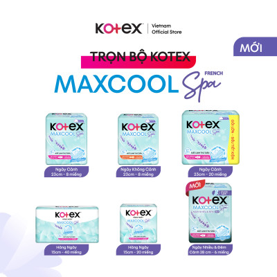 [Bao Bì Thay Đổi Theo Từng Đợt Nhập Hàng] Combo 4 gói băng vệ sinh Kotex Maxcool French Spa Siêu mỏng cánh 23cm (20M/gói)