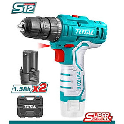 MÁY KHOAN DÙNG PIN 12V (2 PIN 1.5AH, VÀ 1 SẠC) TOTAL TDLI12208 - HÀNG CHÍNH HÃNG