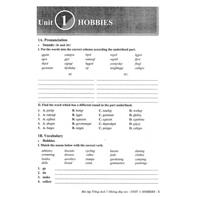 SÁCH - Bài Tập Tiếng Anh 7 -Không Đáp Án-Bám Sát SGK (Kết Nối Tri Thức)-MK