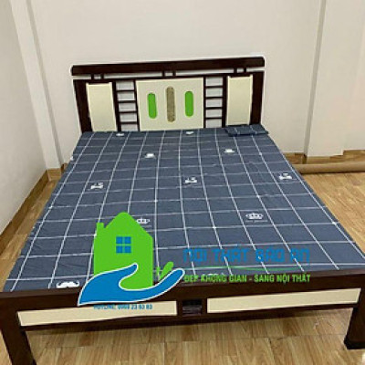 Giường sắt hộp kiểu gỗ Đại Thành 1m4