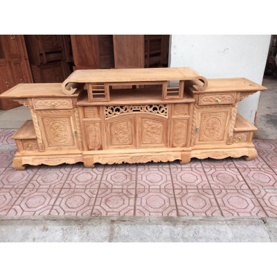 Kệ tivi kiểu Vòm gỗ gõ đỏ