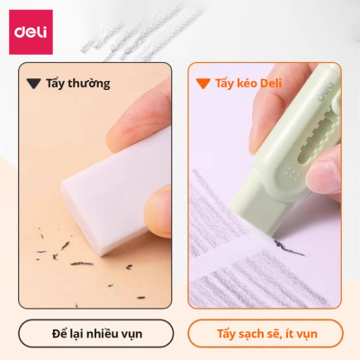Gôm Tẩy Chì Khổng Lồ Dạng Kéo Deli - Không Dính Tay, Không Bụi Bẩn Tiện Dụng Cho Học Sinh - Màu Ngẫu Nhiên