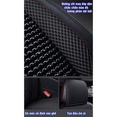 Lót Ghế Ô Tô - Bọc Ghế Ô Tô - Lót Ghế Hạt Gỗ Cao Cấp Chống Nóng, Massage Lưng